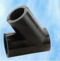 'T' CONNECTION WITH INCLINATION OF 60 DEGREES - DIAM. 25mm - BLACK
